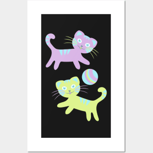 Kitten pattern Posters and Art